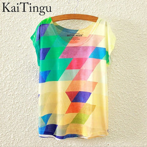 KaiTingu 2016 Brand New Fashion Spring Summer Harajuku Short Sleeve T Shirt Women Tops Glasses Dog Printed T-shirt White Clothes