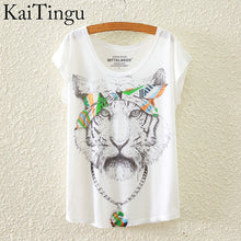 Load image into Gallery viewer, KaiTingu 2016 Brand New Fashion Spring Summer Harajuku Short Sleeve T Shirt Women Tops Glasses Dog Printed T-shirt White Clothes