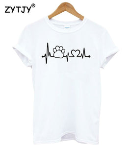 Paw Heartbeat Lifeline dog cat Women tshirt Cotton Casual Funny t shirt For Lady Girl Top Tee Hipster Tumblr Drop Ship Z-1104