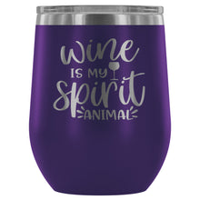 Load image into Gallery viewer, Wine is my Spirit Animal 12oz Stemless Wine Tumbler