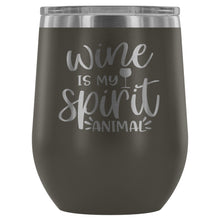 Load image into Gallery viewer, Wine is my Spirit Animal 12oz Stemless Wine Tumbler