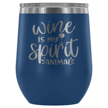Load image into Gallery viewer, Wine is my Spirit Animal 12oz Stemless Wine Tumbler