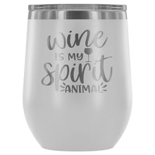 Load image into Gallery viewer, Wine is my Spirit Animal 12oz Stemless Wine Tumbler