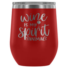 Load image into Gallery viewer, Wine is my Spirit Animal 12oz Stemless Wine Tumbler