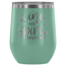 Load image into Gallery viewer, Wine is my Spirit Animal 12oz Stemless Wine Tumbler