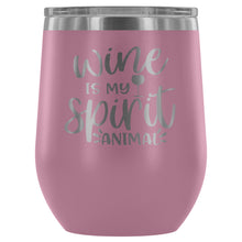 Load image into Gallery viewer, Wine is my Spirit Animal 12oz Stemless Wine Tumbler