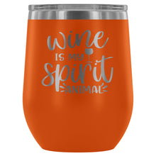 Load image into Gallery viewer, Wine is my Spirit Animal 12oz Stemless Wine Tumbler