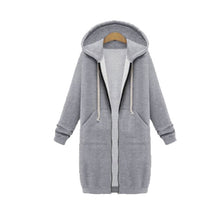 Load image into Gallery viewer, Women&#39;s Long Zip Sweatshirt Hoodie