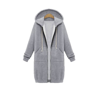 Women's Long Zip Sweatshirt Hoodie