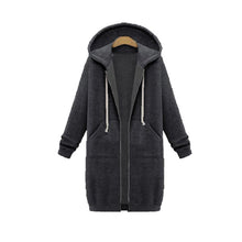 Load image into Gallery viewer, Women&#39;s Long Zip Sweatshirt Hoodie