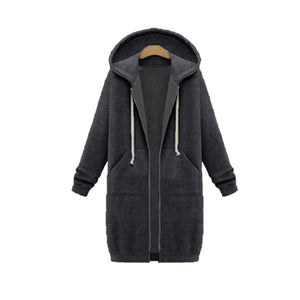 Women's Long Zip Sweatshirt Hoodie