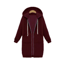Load image into Gallery viewer, Women&#39;s Long Zip Sweatshirt Hoodie