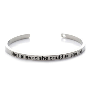She Believed She Could So She Did Cuff Bangle