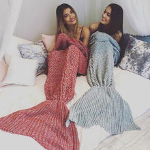 Load image into Gallery viewer, Cozy Cotton-Knit Mermaid Tail Blanket