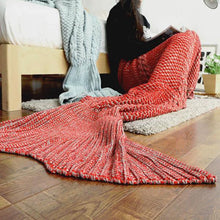 Load image into Gallery viewer, Cozy Cotton-Knit Mermaid Tail Blanket
