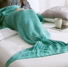 Load image into Gallery viewer, Cozy Cotton-Knit Mermaid Tail Blanket