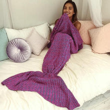 Load image into Gallery viewer, Cozy Cotton-Knit Mermaid Tail Blanket