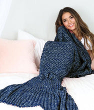 Load image into Gallery viewer, Cozy Cotton-Knit Mermaid Tail Blanket