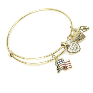 Flag Love Charm Bangle