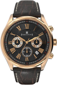 Executive Blazer Leather Watch - Gents Quartz Chronograph